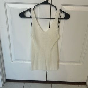 Cream v neck tank top. Sweater like material. Size small. NWOT.